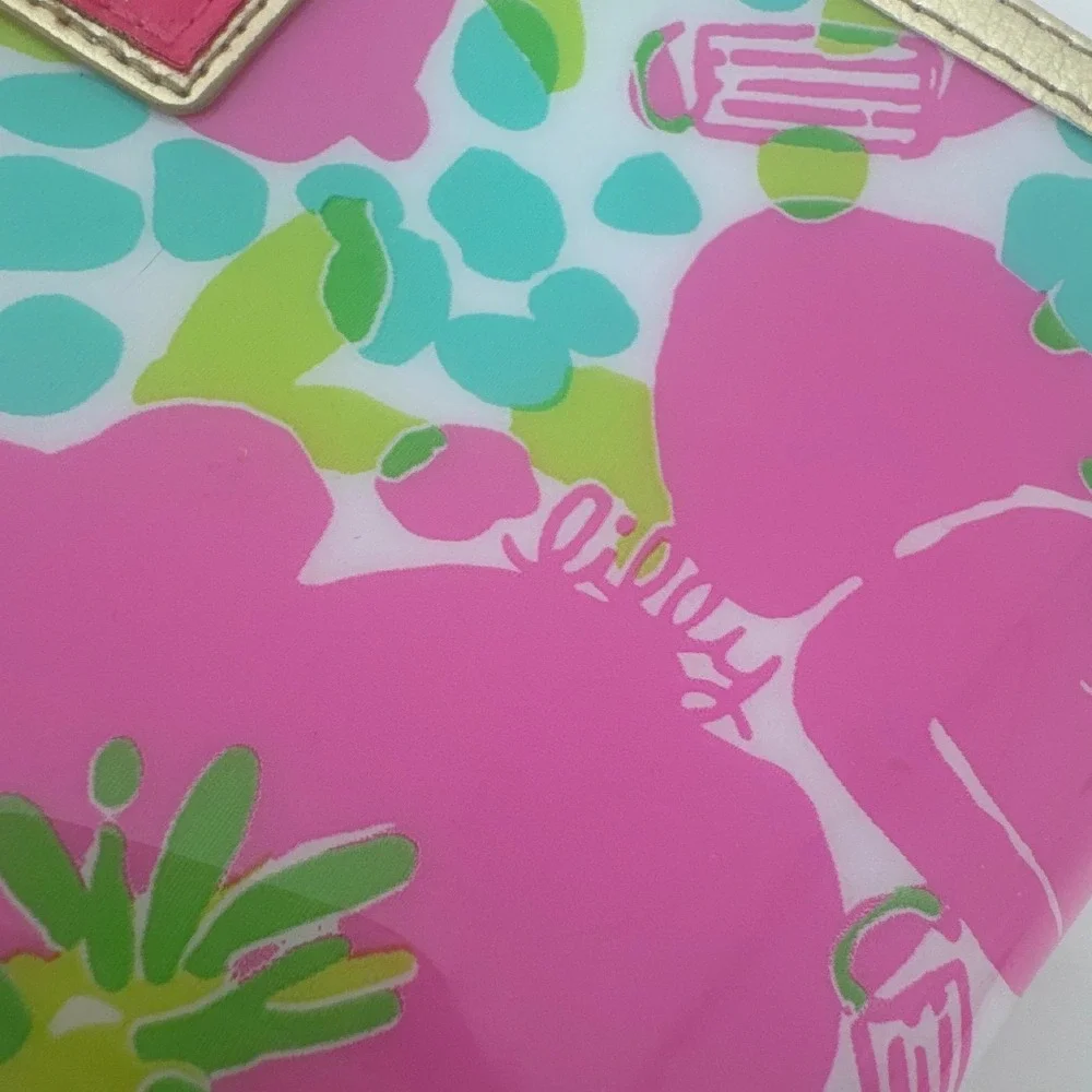 Lilly Pulitzer Estee Lauder Women Makeup Bag Pink Green Floral Travel Pouch